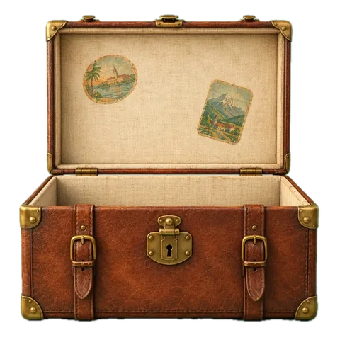 A traveller’s trunk full of collected words